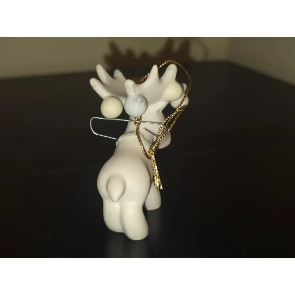 Precious Moments Merry Chrismoose Ornament 1995 Enesco Reindeer w Box